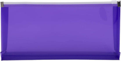 JAM PAPER Plastic Envelopes with Zip Closure - #10 Booklet Wallet - 4 1/8 x 9 1/2 - Purple - 12/Pack
