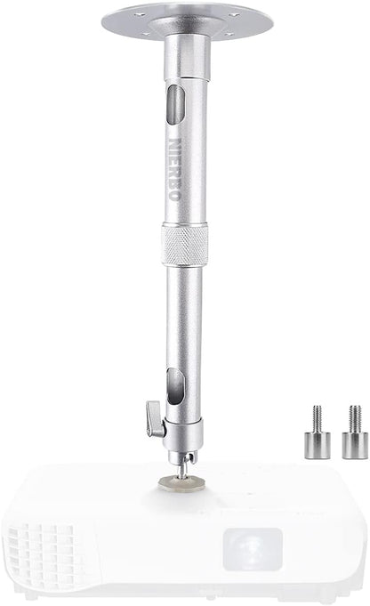 NIERBO Universal Projector Wall Ceiling Mount Hanger 360° Rotatable Head with Extendable Length 11.8 Inch to 19.7 Inch Mounting Bracket