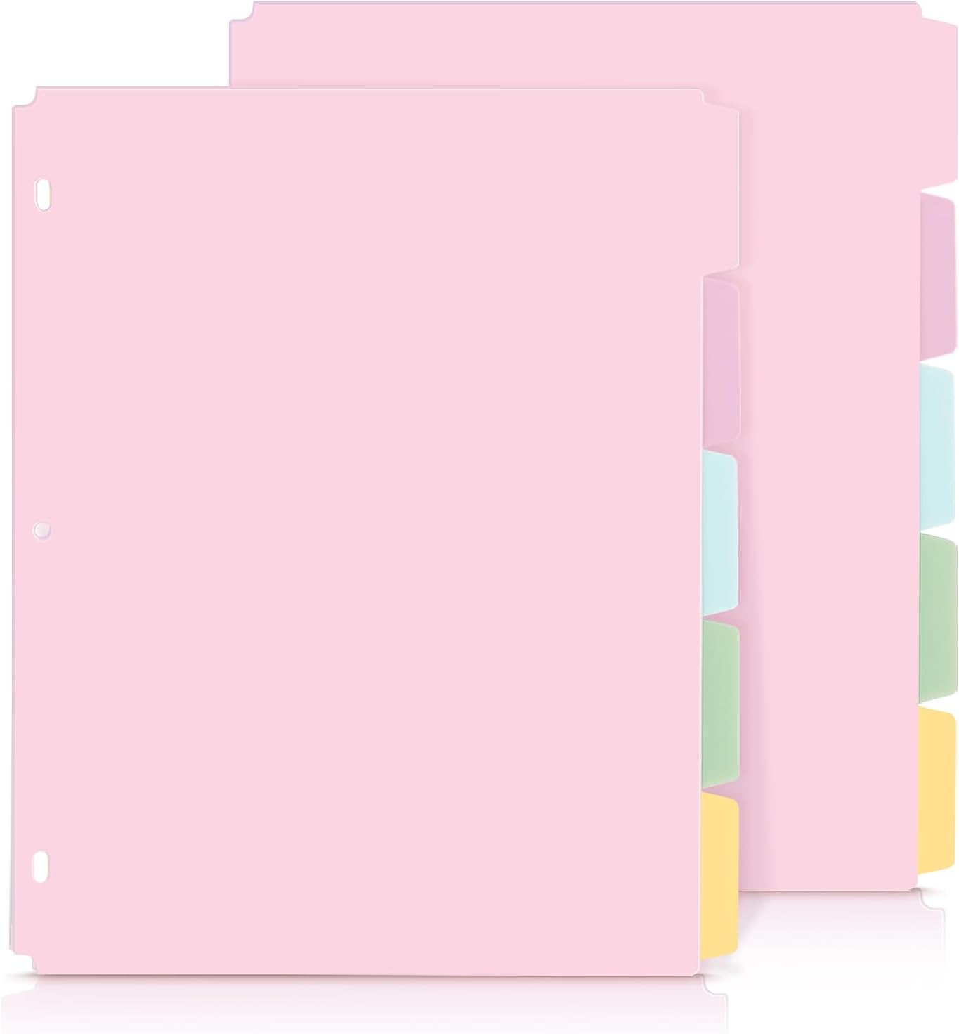 SKYDUE Binder Dividers with Tabs, 5 Tab Dividers, Pack of 2 Sets, 10 Dividers for 3 Ring Binder, Binder Dividers with Write on Tabs for School Office Home