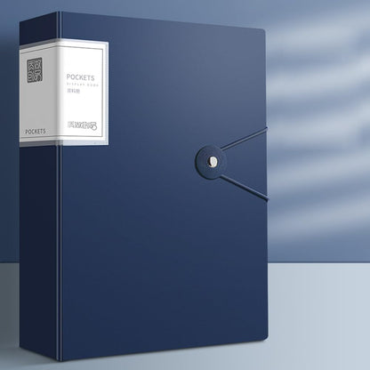 File Folder - 100 Pockets, Durable A4 Letter Size Organizer, Water-Resistant Plastic Dividers, Home/Office/School Document Holder (Dark Blue)