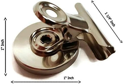Mini Silver Refrigerator Magnet Hook Clips for Holding Photographs, Holding Business Cards, Office Organizing, Memo Note Clips, by Dondor (8)