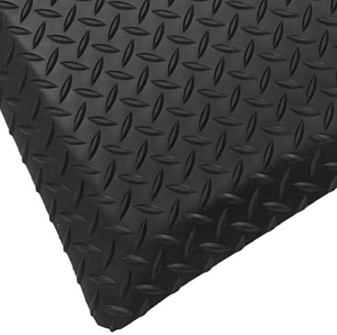 Rhino Mats, American Classic Diamond Anti-Fatigue Mats, Industrial Ergonomic Comfort Standing Mat for Work, Home, Garage, Office, Kitchen or Anywhere (Black 1" Thick, 3 FT. x 21 FT.)