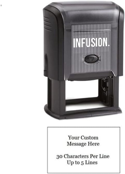 Infusion Self-Inking Custom Rubber Stamp (Personal or Business Use) - Choose from 16 Colors (1-1/4" x 2")