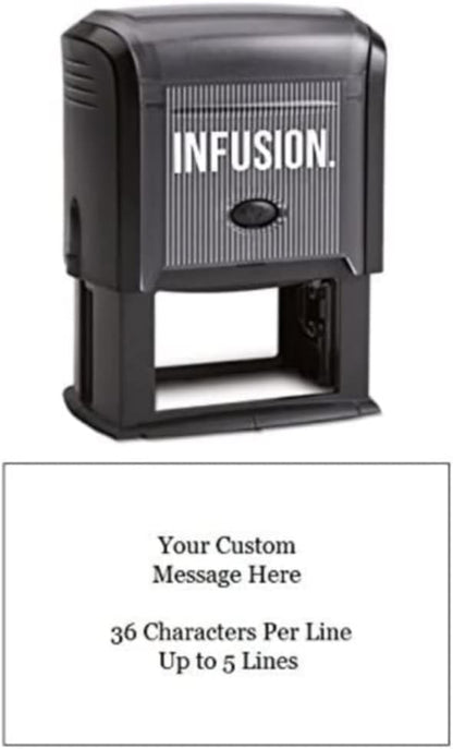 Infusion Self-Inking Custom Rubber Stamp (Personal or Business Use) - Choose from 16 Colors (1-1/2" x 2-3/8")