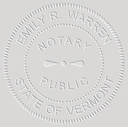 MaxMark Notary Seal Round Pink Embosser for Vermont State - Includes Gold Burst Seal Labels (50 Count)