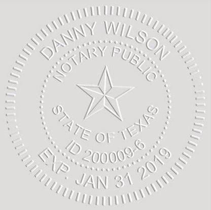 MaxMark Notary Seal Round Pink Embosser for Texas State - Includes Gold Burst Seal Labels (50 Count)