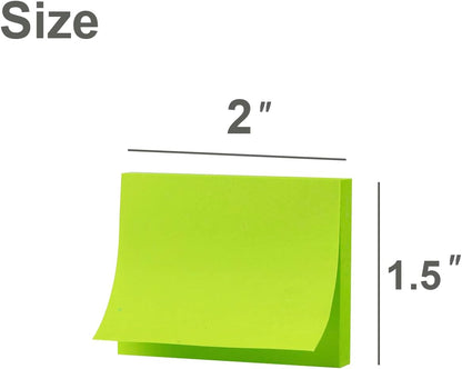 (50 Pads) Sticky Notes 1.5x2, 10 Colors Self Sticky Notes, Sticky Pads, Recyclable, Self-Stick Pads, Easy to Stick for Home, Office, Notebook