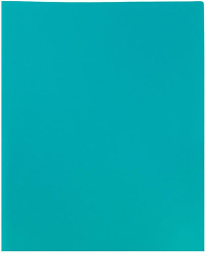 JAM PAPER Plastic 2 Pocket POP Folders - Durable School Folders - Teal Blue - Bulk 144/Box