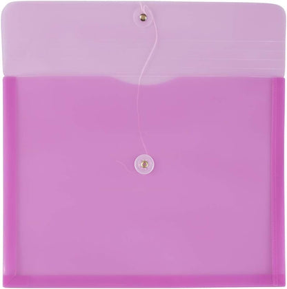 JAM PAPER Plastic Envelopes with Button & String Tie Closure - Letter Booklet - 9 3/4 x 13 - Lavender Purple - 12/Pack