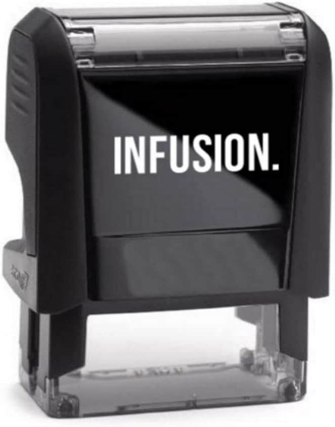 Infusion Self-Inking Custom Rubber Stamp (Personal or Business Use) - Choose from 16 Colors (3/8" x 1")