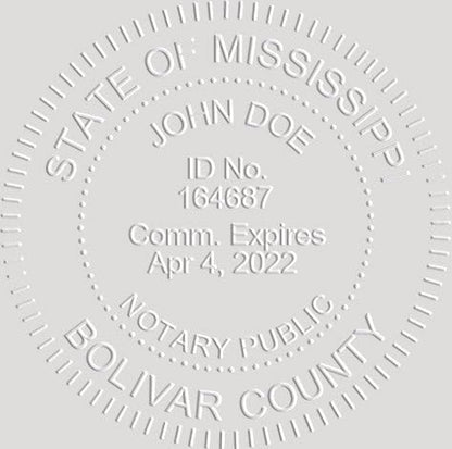 MaxMark Notary Seal Round Pink Embosser for Mississippi State - Includes Gold Burst Seal Labels (50 Count)