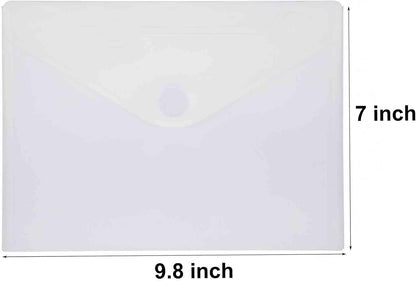 9x7 Clear Plastic Envelopes Hook Loop Closure Receipt Stickers Storage Holder 40 Pack