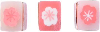18 Pack Sakura Jelly Erasers for Kids, Pink, Rectangular, Rubber & Plastic, Kawaii School Supplies Prize Gifts Party Favors