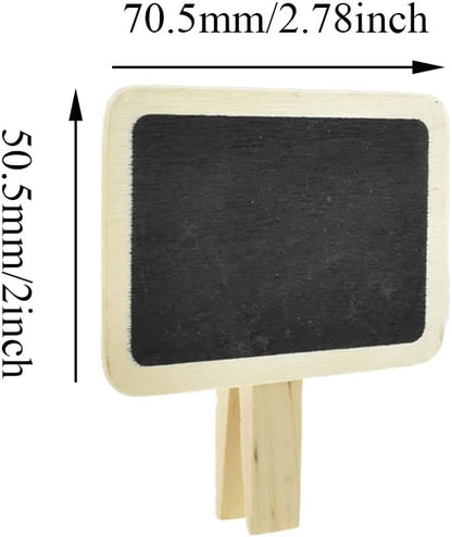Hahiyo 2.78 x 2 Inch Mini Chalkboard Clip Help Marking Nice Display Easy Writing Quick Switch Reusable Rectangle Wooden Message Board Labels Signs 18 PCS for Party Food Tag Memo Note Organize Pantry