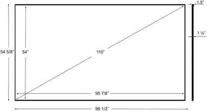 Silver Ticket Products S7 Series 6 Piece Thin Bezel Home Theater Fixed Frame 4K/8K Ultra HD, HDTV, HDR & Active 3D Projection Screen, 16:9 Format, 110" Diagonal, Woven Acoustic Material S7-169110-WAB