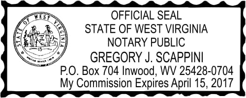 West Virginia Rectangular Notary Stamp | Official State Notary Stamp | Official Seals | Meets State Specifications (West Virginia, Rectangular Stamp)