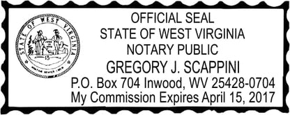 West Virginia Rectangular Notary Stamp | Official State Notary Stamp | Official Seals | Meets State Specifications (West Virginia, Rectangular Stamp)