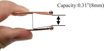 HAHIYO Binder Clips Paper Clamps Spring Steel Sturdy 0.98 inch Width 0.31 Inch Capacity No Sharp Edges Heavy Duty Tight Grip Reusable Rose Gold Metal Bright Finish for Home Office School 25 Pack