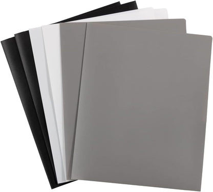 JAM PAPER Plastic 2 Pocket POP Folders - Durable School Folders - Assorted Business Colors - 6/Pack