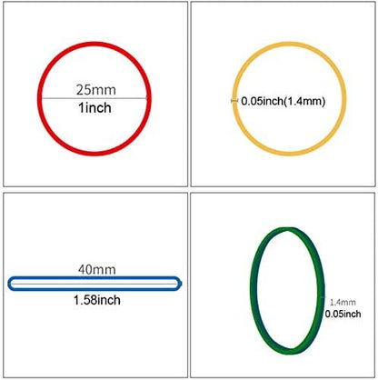 AMUU rubber bands 800 Pcs 2.5cm 1" Small Rubber Bands 6 colors Assorted Mixed Rainbow Colorful Rubber Bands for Office School Home Strong Elastic Band Loop Office Supplies