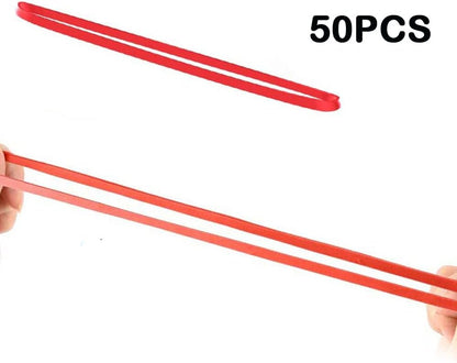 AMUU Rubber Bands 50 Pack 8inch Big Large Rubber Band for Trash Cans Elastic Rubber Bands for Office Supplies File Folders Box Books gifts Notebook Red