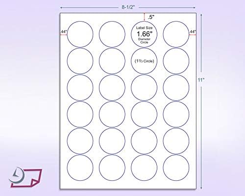 NextDayLabels - 8-1/2 x 11 Neon Color High Light Fluorescent Labels for Laser & Inkjet Printer (Yellow Fluorescent, 1.66" Round - 24 Per Page | 600 Labels)