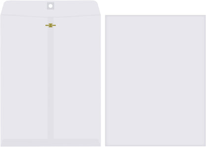 Frienda 4 Sizes Clasp Envelopes Kraft Paper Catalog Clasp Envelope with Closure for Filing, Storing or Mailing Documents, 50 Pieces(5 x 7 In, 6 x 9 In, 9 x 12 In, 10 x 13 In,White)