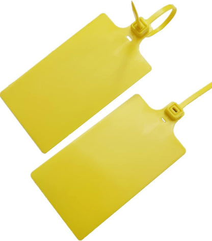 Blank Waterproof Plastic Tags Marker Ties Large Labeling Tags Fastener 2.28"×3.94" 200pcs,Yellow