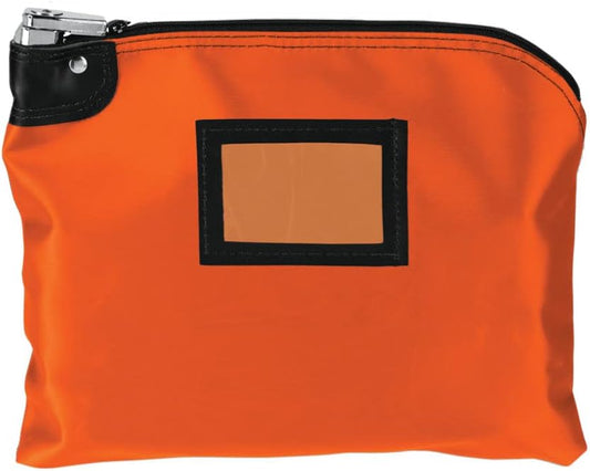 BankSupplies Laminated Nylon Locking Deposit Bag - Orange - 15W x 11H - 2 Keys Included for Each Bag - HIPAA - Puncture Resistant Laminated Nylon - Double Stitched Seams