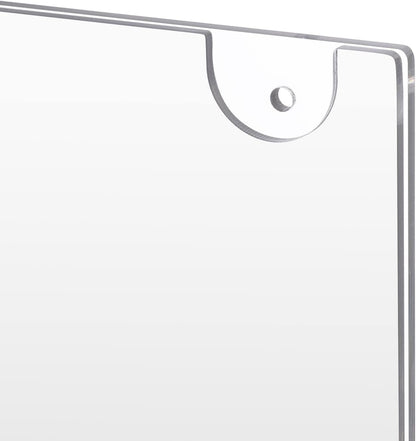 PecMuikee Acrylic Sign Holder 8.5x11 Horizontal, Wall Mount Acrylic Sign Holder and Plastic Paper Display Ad Frame bonus with 3M Tape and Mounting Screws for Restaurants, Office, Market, Store, 2 Pcs