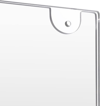 PecMuikee Acrylic Sign Holder 8.5x11, Wall Mount Acrylic Sign Holder and Plastic Paper Display Ad Frame bonus with 3M Tape and Mounting Screws for Restaurants, Office, Market, Library, Store, 2 Pcs