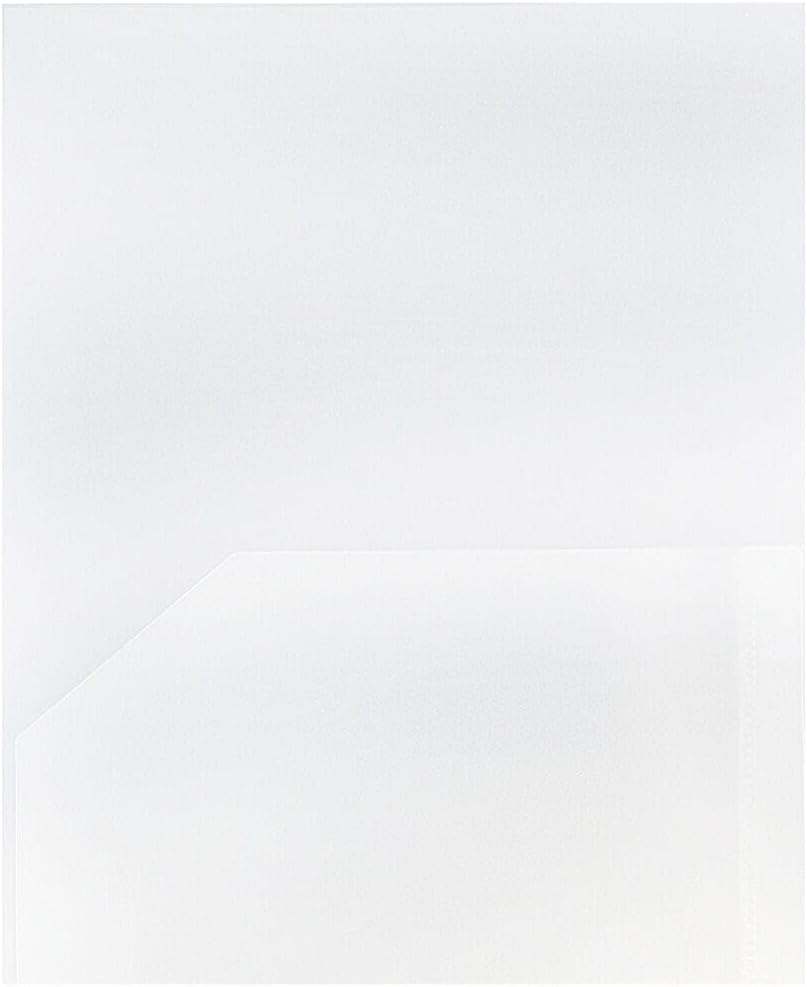 JAM PAPER Plastic 2 Pocket POP Folders - Durable School Folders - Clear - 3/Pack