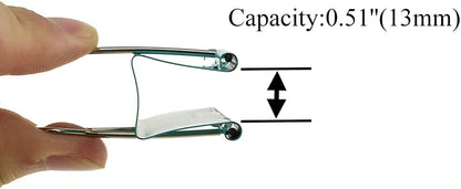 HAHIYO Binder Clips Paper Clamps Spring Steel Sturdy Large 1.57 inches Width 0.51 Inch Capacity No Sharp Edges Heavy Duty Tight Grip Reusable Color Metal Bright Finish for Home Office School 30 Pack