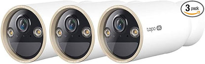 Tapo 4K Ultra HD Outdoor Battery Security Camera – Up to 200 Day Battery, Free Person/Vehicle Detection, Starlight Color Night Vision, Works w/Alexa and Google Home, MagCam 4K, 3-Pack