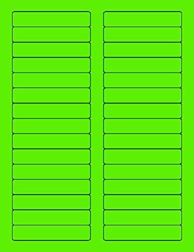 NextDayLabels - 8-1/2 x 11 Neon Color High Light Fluorescent Labels for Laser & Inkjet Printer (Green Fluorescent, 2/3" x 3-7/16" - 30 Per Page | 750 Labels)