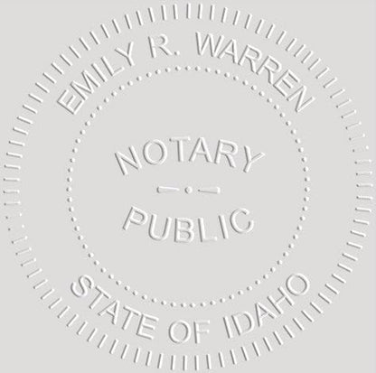 MaxMark Notary Seal Round Pink Embosser for Idaho State - Includes Gold Burst Seal Labels (50 Count)