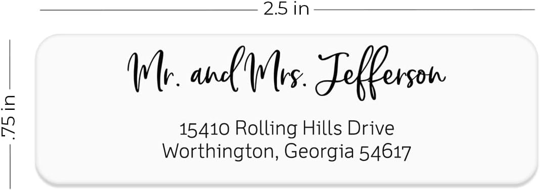 Black and White Cursive Rolled Address Labels / 250 Personalized Return Address Labels/Designer Address Stickers in Elegant Plastic Dispenser