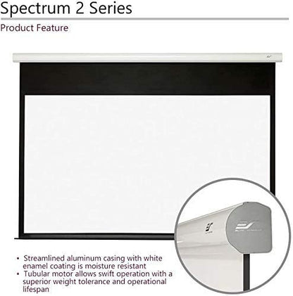 Elite Screens Spectrum2, 120-inch 16:9, 12-inch Drop, Electric Motorized Drop Down Projection Projector Screen, SPM120H-E12