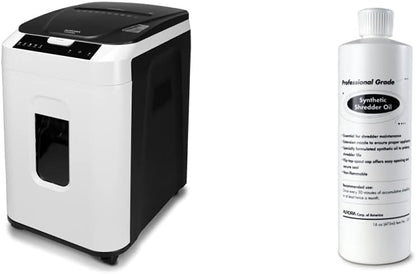 Aurora Paper Shredder Bundle with Synthetic Shredder Oil (16 oz.)