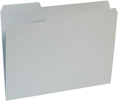 Staples 508895 Colored File Folders w/Reinforced Tabs Letter 3 Tab Gray 100/Box