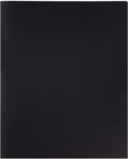 JAM PAPER Plastic 2 Pocket POP Folders - Durable School Folders - Black - 6/Pack