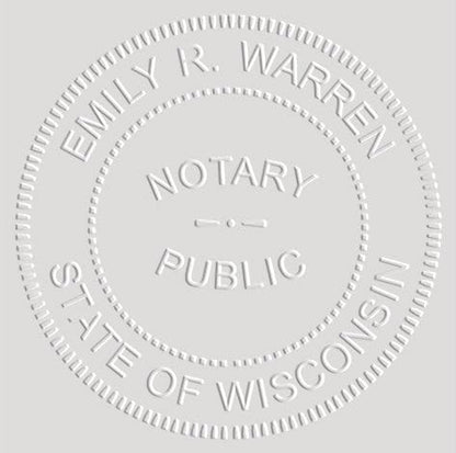 MaxMark Notary Seal Round Embosser for Wisconsin State - Includes Gold Burst Seal Labels (50 Count)