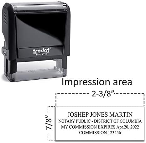 Notary Stamp Seal Ink Personalized Self Inking Stamp Custom Stamp Rubber Stamp Trodat 4913 Self Ink Notary Stamp - 7/8" x 2-3/8" Impression Area - Manufacturer Certificate Required