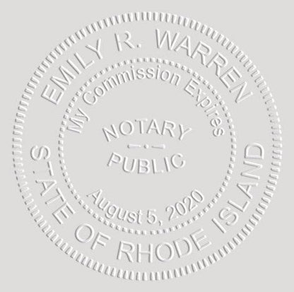 MaxMark Notary Seal Round Pink Embosser for Rhode Island State - Includes Gold Burst Seal Labels (50 Count)