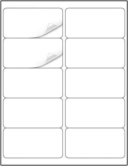 Methdic Shipping Labels 2"×4" 1000 Labels Sticker Paper for Laser/Ink Jet Printer Mailing Labels 8.5"×11" White 10 per Sheet