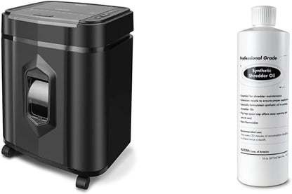 Aurora Professional Grade AU125MA 120-Sheet Auto Feed & SL16 Professional Grade Synthetic Shredder Oil, 16 Oz Flip-Top Leak Proof Bottle, Synthetic Shredder Oil 16 oz. Bottle