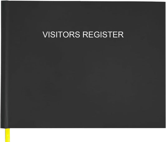 Visitors Register Book - Visitor Log Book with 120 Pages, 9" X 7", Black Hardbound Cover, Wedding Reception and Events Reception Supplies