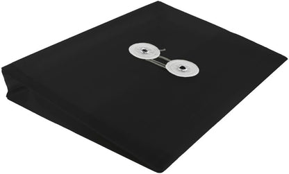 JAM PAPER Plastic Booklet Envelopes with Button & String Tie Closure - Index Size - 5 1/2 x 7 1/2 - Black - 3/pack