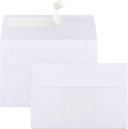 Joyberg 70 Packs A4 Envelopes, White, 4x6 Photo, Self Seal for Invitations, Weddings, Baby Shower, Photos, Postcards, Greeting Cards, Mailing