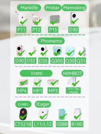 Label Maker Tape Refill 15mm 0.47 Standard Laminated Thermal Label Tape Replacement 0.59"×1.57"(15×40mm), 1650 Labels/10Rolls/Pack, High Definition Labeling Tape for Home Office School Hotel